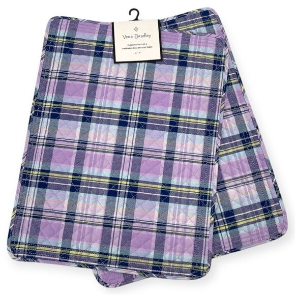 ~Vera Bradley Cotton Pot Holder & Oven Mitt Set in Amethyst Plaid NWT - Picture 6 of 8
